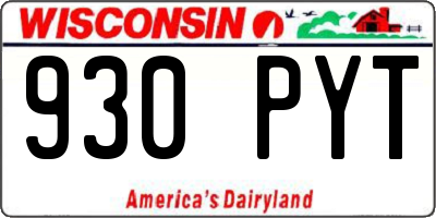 WI license plate 930PYT