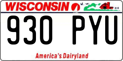 WI license plate 930PYU