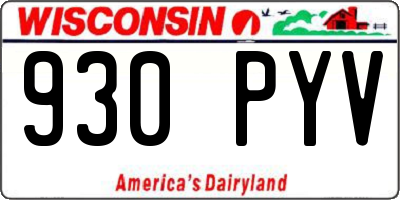 WI license plate 930PYV