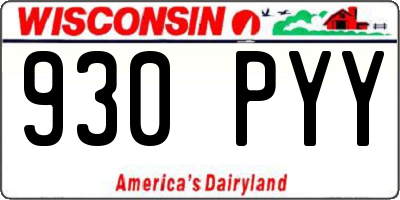 WI license plate 930PYY