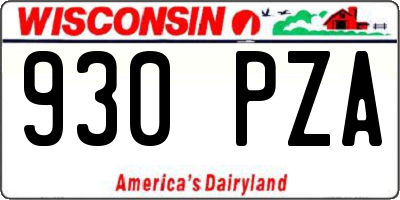 WI license plate 930PZA