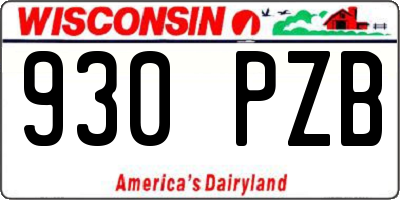 WI license plate 930PZB