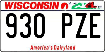 WI license plate 930PZE