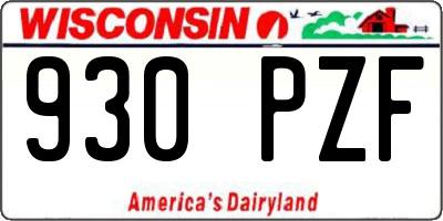 WI license plate 930PZF