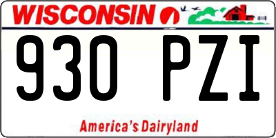 WI license plate 930PZI