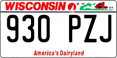 WI license plate 930PZJ