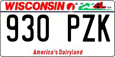 WI license plate 930PZK