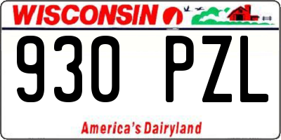 WI license plate 930PZL