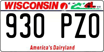 WI license plate 930PZO