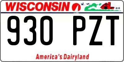 WI license plate 930PZT