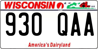 WI license plate 930QAA