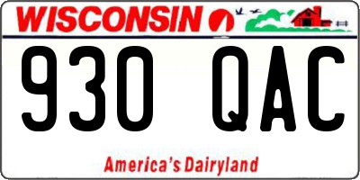 WI license plate 930QAC