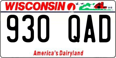 WI license plate 930QAD