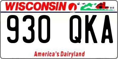 WI license plate 930QKA