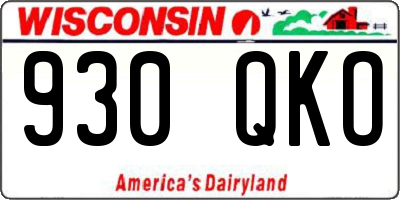 WI license plate 930QKO