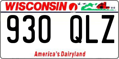 WI license plate 930QLZ