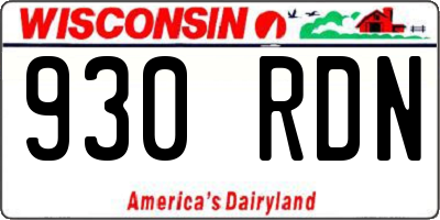 WI license plate 930RDN
