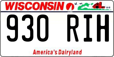 WI license plate 930RIH