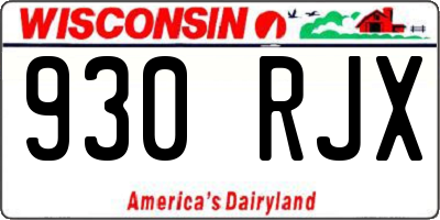 WI license plate 930RJX
