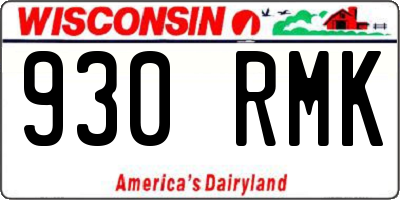WI license plate 930RMK
