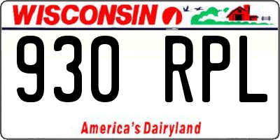 WI license plate 930RPL