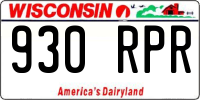WI license plate 930RPR