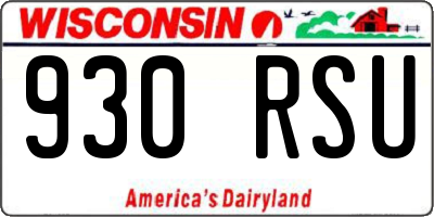 WI license plate 930RSU