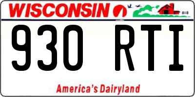 WI license plate 930RTI