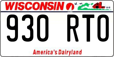 WI license plate 930RTO