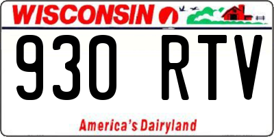 WI license plate 930RTV
