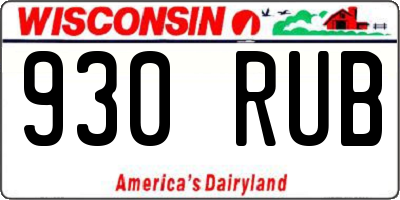 WI license plate 930RUB