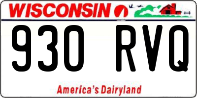 WI license plate 930RVQ