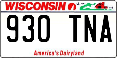 WI license plate 930TNA
