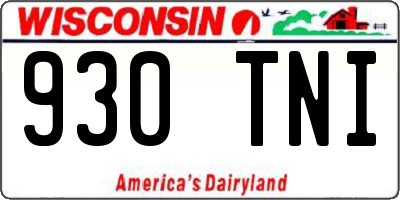 WI license plate 930TNI