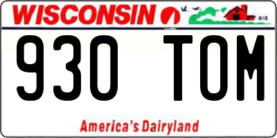 WI license plate 930TOM