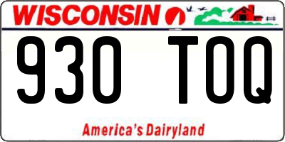 WI license plate 930TOQ