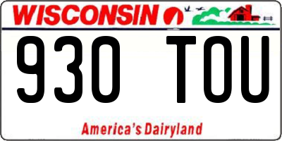 WI license plate 930TOU