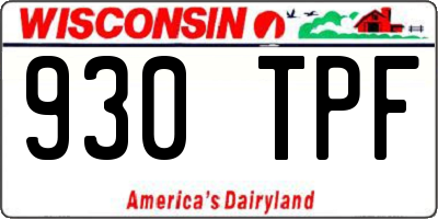 WI license plate 930TPF