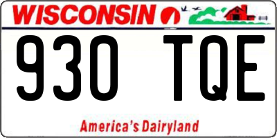 WI license plate 930TQE