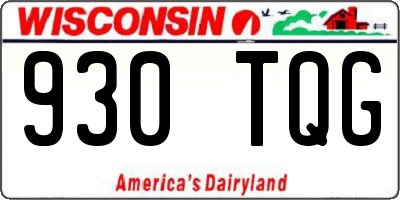 WI license plate 930TQG