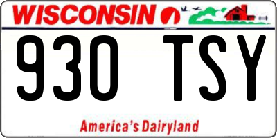 WI license plate 930TSY