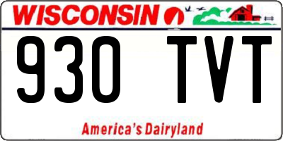 WI license plate 930TVT