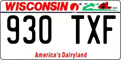 WI license plate 930TXF
