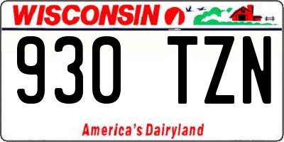 WI license plate 930TZN