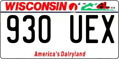 WI license plate 930UEX