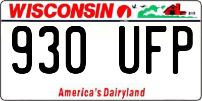 WI license plate 930UFP
