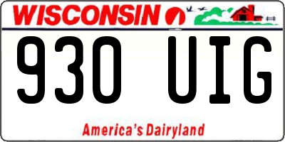 WI license plate 930UIG