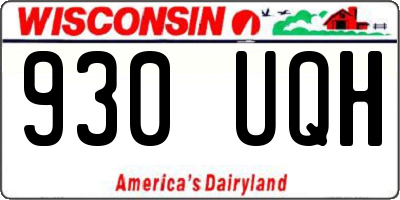 WI license plate 930UQH