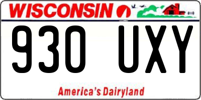 WI license plate 930UXY