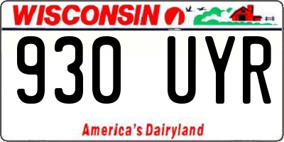 WI license plate 930UYR